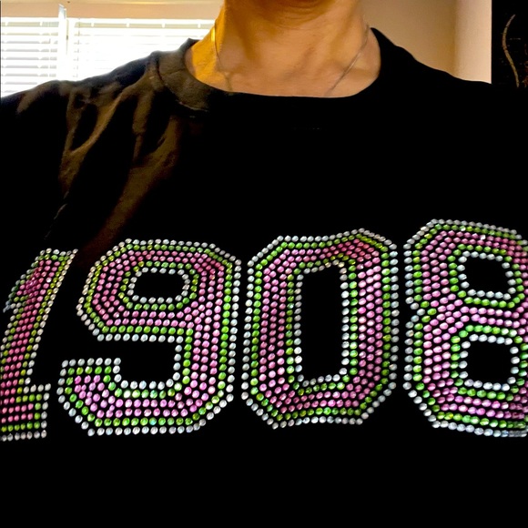Alpha Kappa Alpha 1908 Rhinestone Bling T-Shirt - Picture 4 of 5